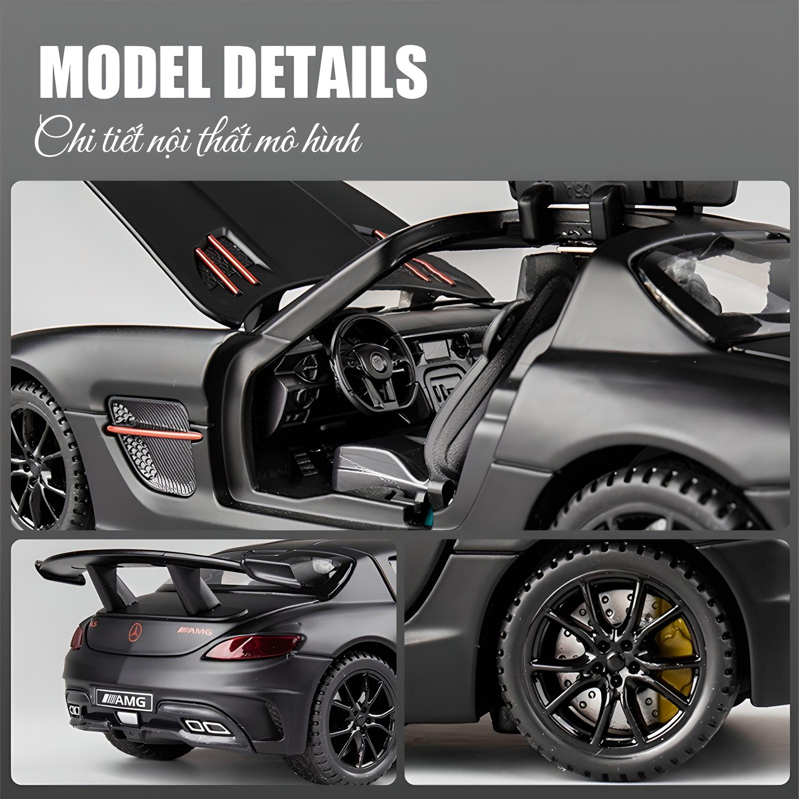 Mô hình xe thể thao Mercedes-Benz SLS AMG hợp kim tỷ lệ 1:32 có đèn và hiệu ứng âm thanh - Hình ảnh 5